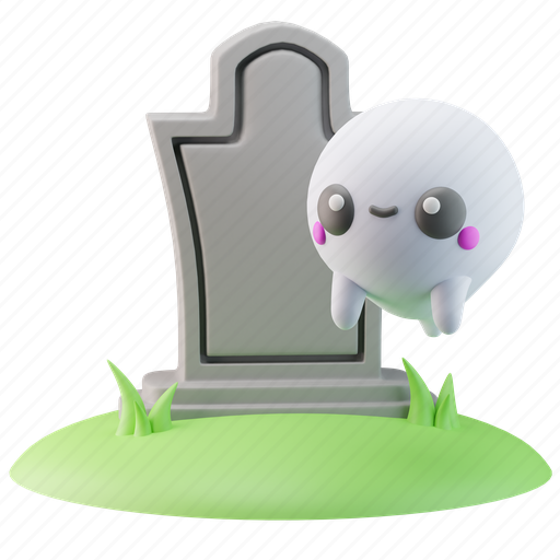 Grave, haunted, graveyard, tombstone, ghost, cemetery, halloween 3D illustration - Download on Iconfinder