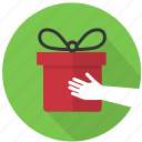 birthday, bonus, gift, hand, present, reward, box, bring, giftbox