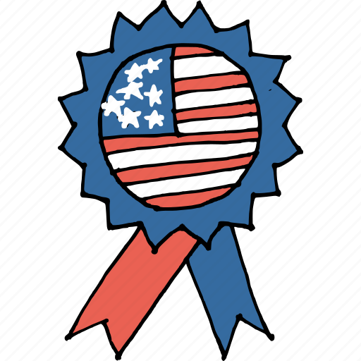America, american, badge, independence day, july 4th, medal, patriotism icon - Download on Iconfinder