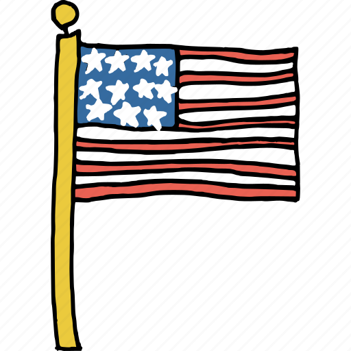 American Country Flag Independence Day Pole United States Icon
