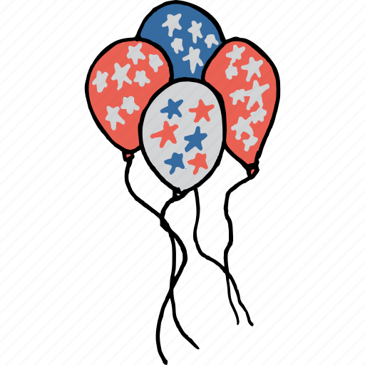 America, american, balloon, flag, independence day, july 4th, star icon ...