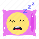 sleeping pillow, sleepy emoji, sleeping, napping, pillow