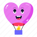 heart balloon, hot balloon, aerostate, ballooning, parachute