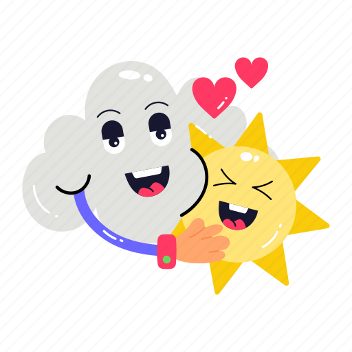 Sunny day, sunny cloud, love day, partly cloudy, cute cloud icon - Download on Iconfinder