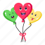 love balloons, heart balloons, emoji balloons, party balloons, helium balloons 