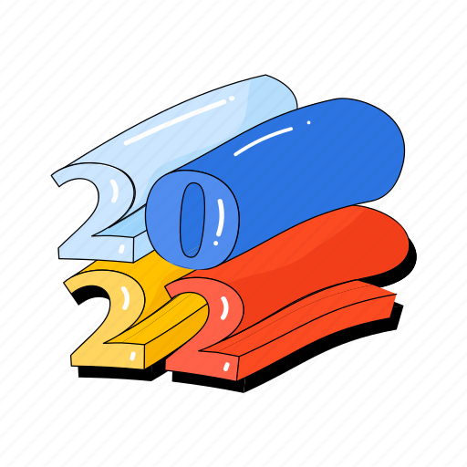 Numbers, 2022, new year, digits, integers sticker - Download on Iconfinder
