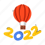 happy new year, 2022 balloon, gas balloon, ballooning, aerostat 