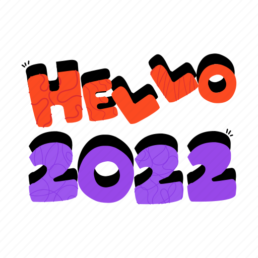 2022, new year, hello 2022, letters, new year 2022 sticker - Download on Iconfinder