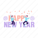 happy, new, year, celebrations, fireworks