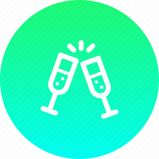 Champagne, cheers, drink, new year, party, treat, hygge icon - Download on Iconfinder