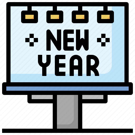 Billboard, new, year, celebration, event, banner icon - Download on Iconfinder