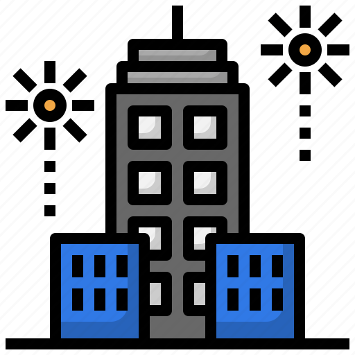 Town, cityscape, skyscrapers, urban, fireworks icon - Download on Iconfinder