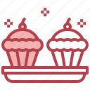 cupcake, dessert, bakery, cherry, muffin