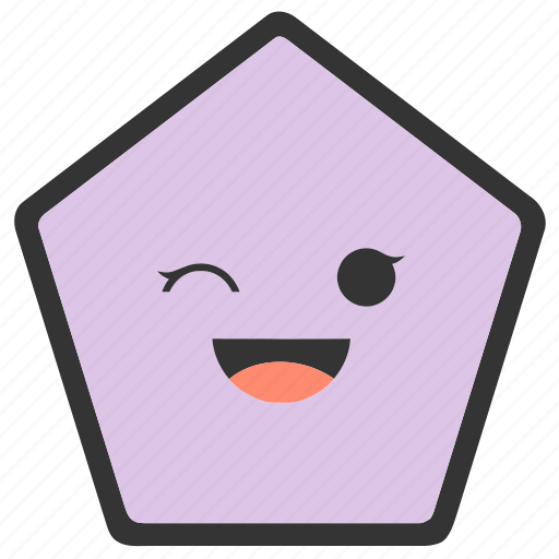 Emoji, emoticons, face, pentagon, shapes, smiley, wink icon - Download on Iconfinder