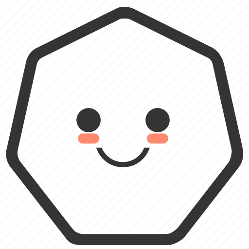 Emoji, emoticons, face, heptagon, shapes, smile, smiley icon - Download on Iconfinder