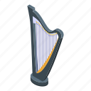 ancient, harp, isometric