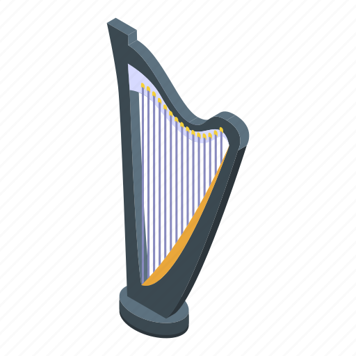 Ancient, harp, isometric icon - Download on Iconfinder