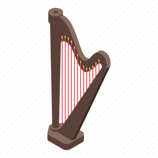 Festival, harp, isometric icon - Download on Iconfinder