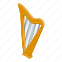 decorative, harp, isometric