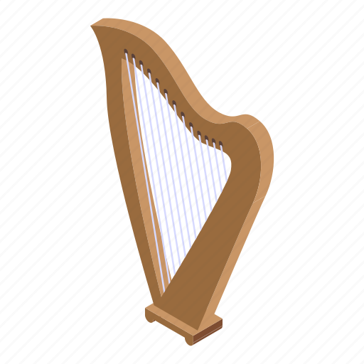 Traditional, harp, isometric icon - Download on Iconfinder
