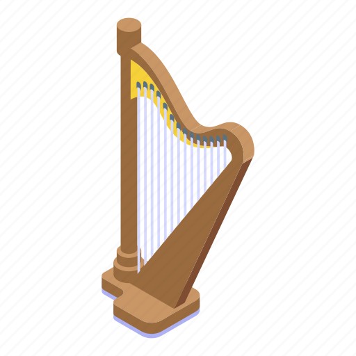 Harp, isometric, music icon - Download on Iconfinder