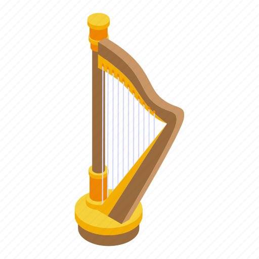 Harp, music, isometric icon - Download on Iconfinder