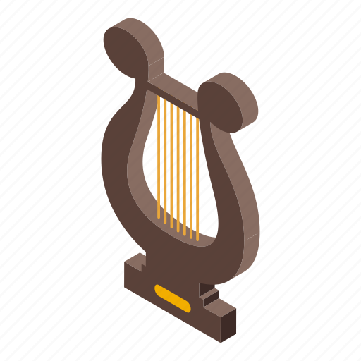 Harp, instrument, isometric icon - Download on Iconfinder