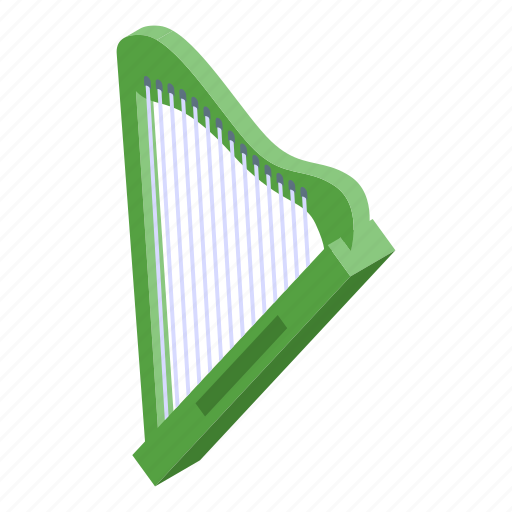 Green, harp, isometric icon - Download on Iconfinder