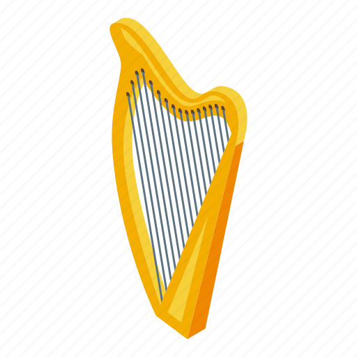 Lesson, harp, isometric icon - Download on Iconfinder