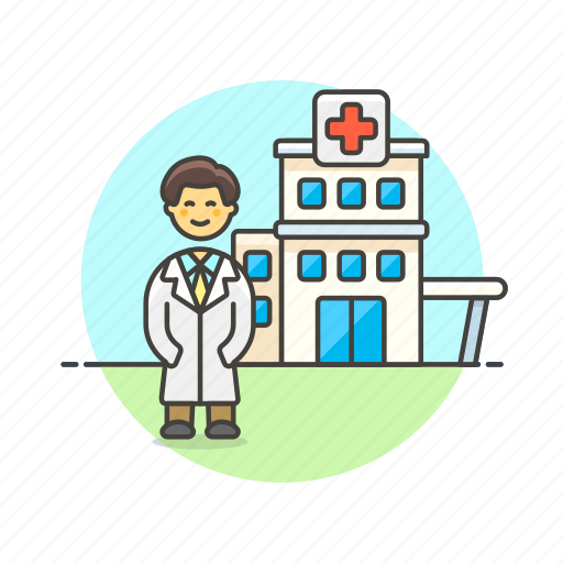Doctor, health, building, care, help, hospital, man icon - Download on Iconfinder