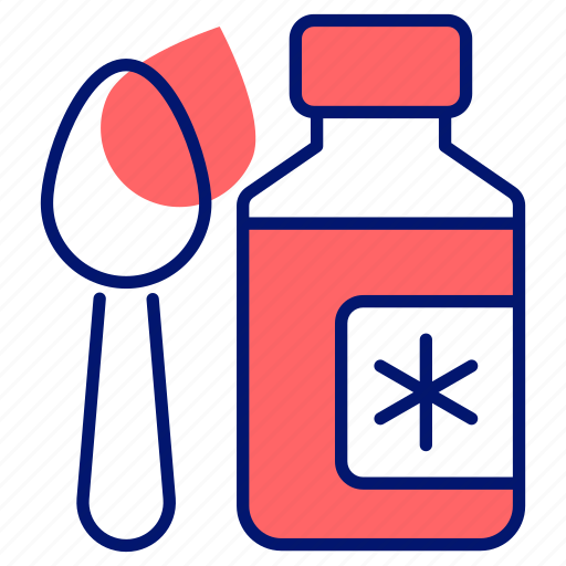 Syrup, medicine, bottle, spoon, pouring, medication, medical icon - Download on Iconfinder