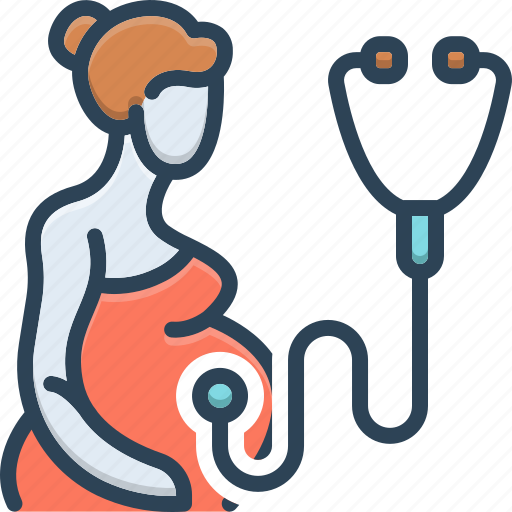 Checkup, stethoscope, pregnant, patient, health checkup, maternity, obstetrician icon - Download on Iconfinder