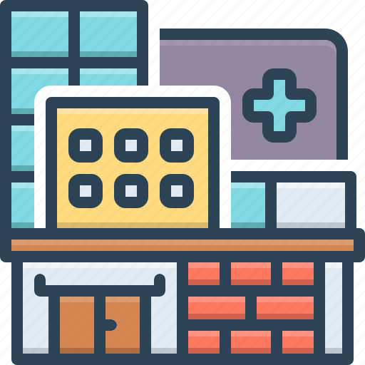 Hospital, clinics, institution, dispensary, surgery center, building, nursing home icon - Download on Iconfinder