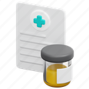 urine, sample, exam, check, health, checkup, medical, 3d, illustration 