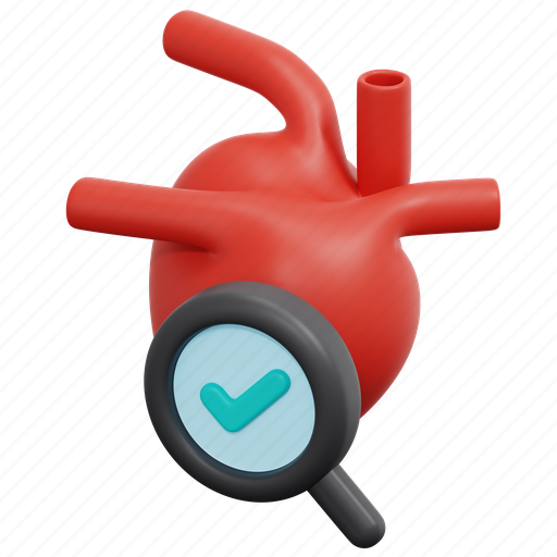 Heart, exam, check, health, checkup, organ, medical 3D illustration - Download on Iconfinder