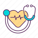 stethoscope, heart, healthcare, check