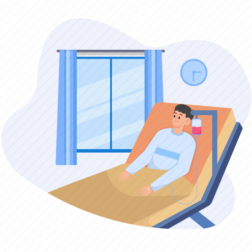 Patient, window, medicine, healthcare, hospital, medical, sleep illustration - Download on Iconfinder