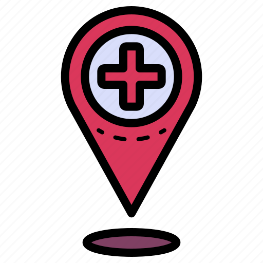 Healthcare, location, pin, hospital, navigation icon - Download on Iconfinder
