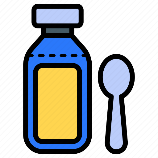 Cough syrup, medicine, liquid medicines, elixir, spoon icon - Download on Iconfinder