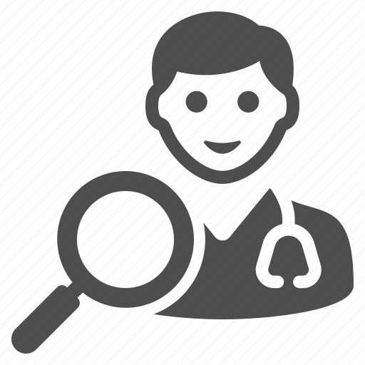 Search, find, doctor, medic, magnifying glass icon - Download on Iconfinder