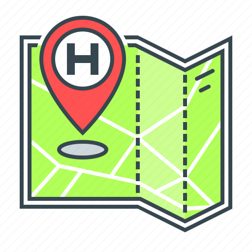 Hospital, hospital location, location, map, marker, navigation, pin icon - Download on Iconfinder