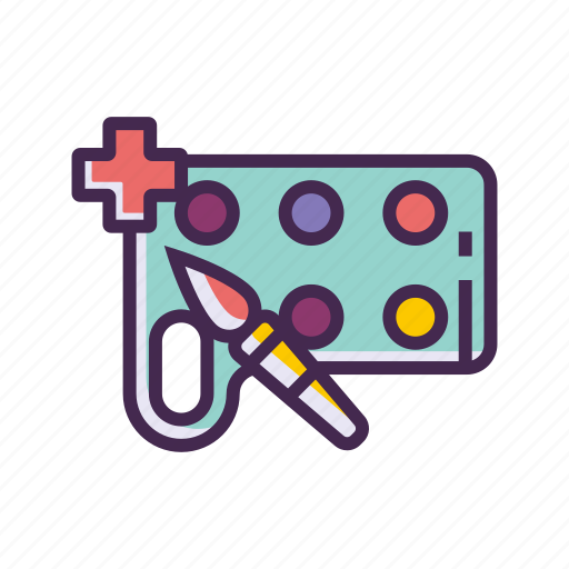 Art, brush, color, paint, painting, palette, therapy icon - Download on Iconfinder