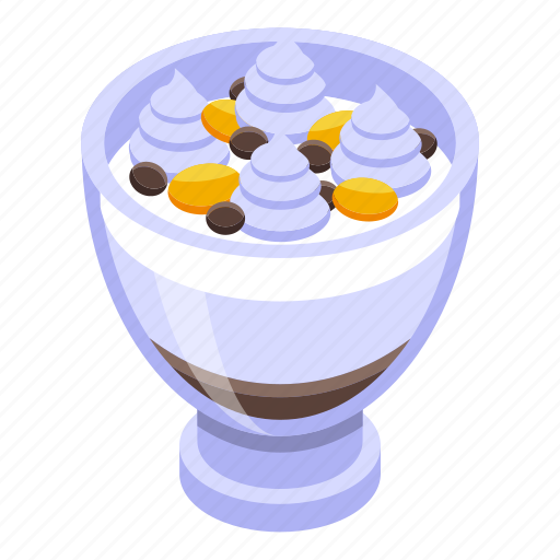 Healthy, breakfast, ice, cream, isometric icon - Download on Iconfinder