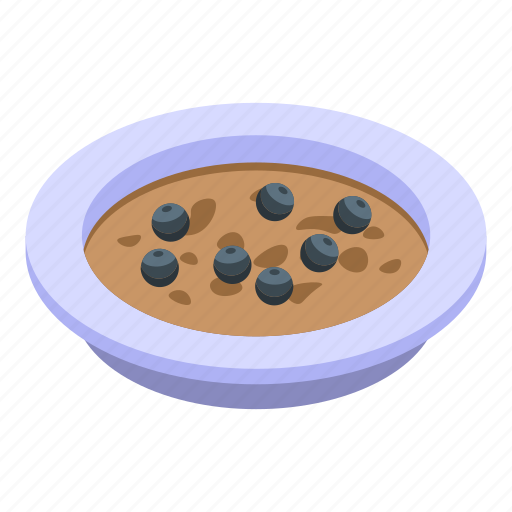 Healthy, breakfast, berry, isometric icon - Download on Iconfinder
