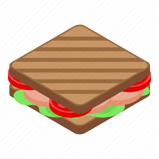 Healthy, breakfast, sandwich, isometric icon - Download on Iconfinder