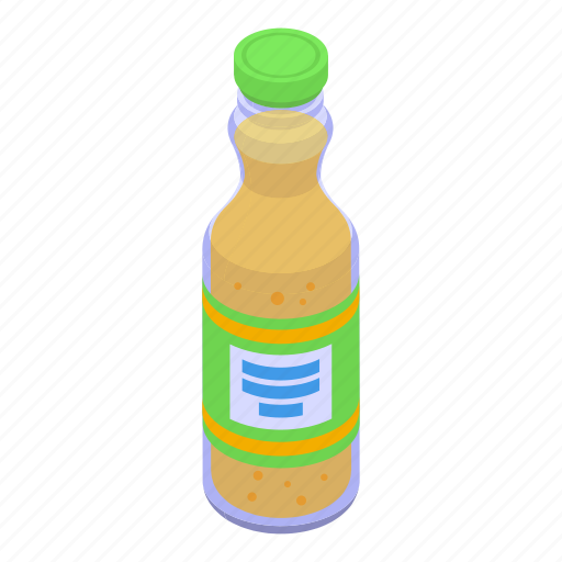 Healthy, breakfast, juice, bottle, isometric icon - Download on Iconfinder