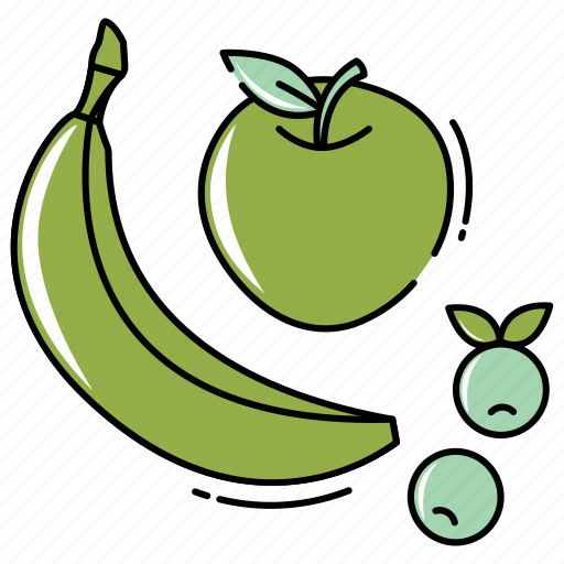 Apple, banana, blueberry, dessert, food, fruits, healthy nutrition icon - Download on Iconfinder