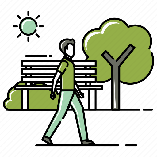 Male, man, nature, park, person, sun, walking icon - Download on Iconfinder