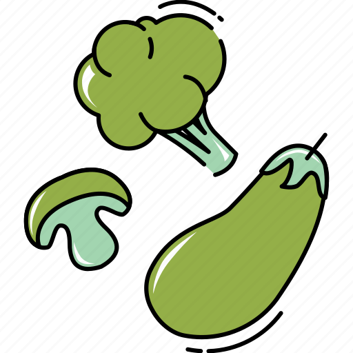 Aubergine, broccoli, food, healthy, meal, mushroom, vegetables icon - Download on Iconfinder