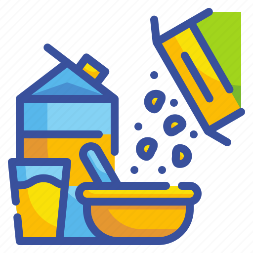 Breakfast, cereal, cereals, food, milk, restaurant, wheat icon - Download on Iconfinder